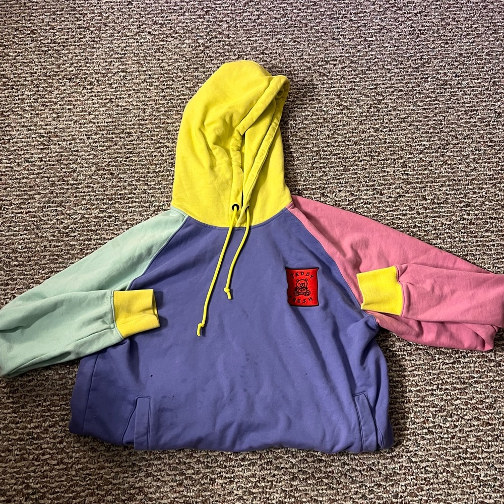 Teddy fresh color block hoodie